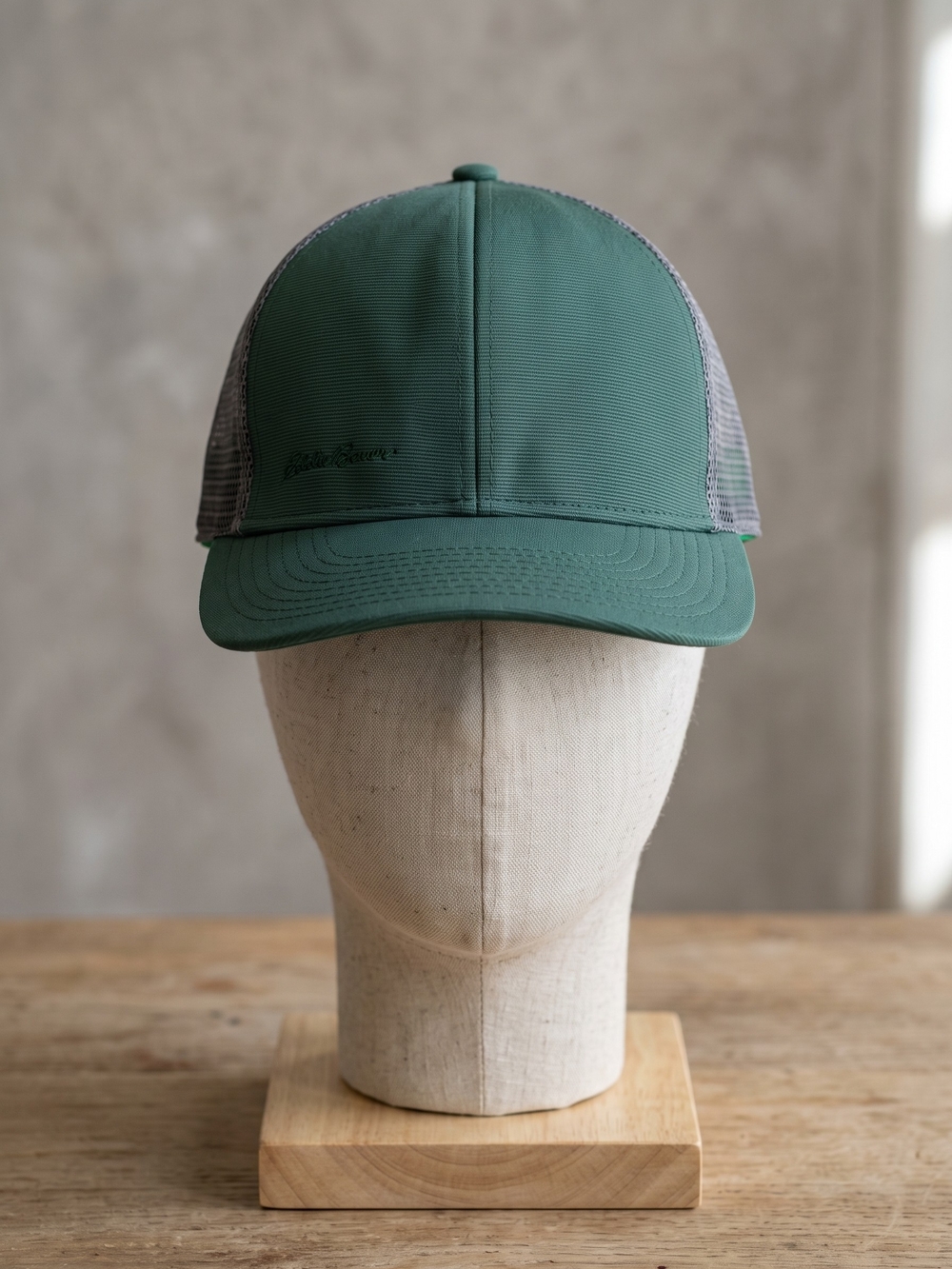 Eddie Bauer Green Trucker Hat Mesh Snapback Cap Gorpcore Outdoor Cabincore